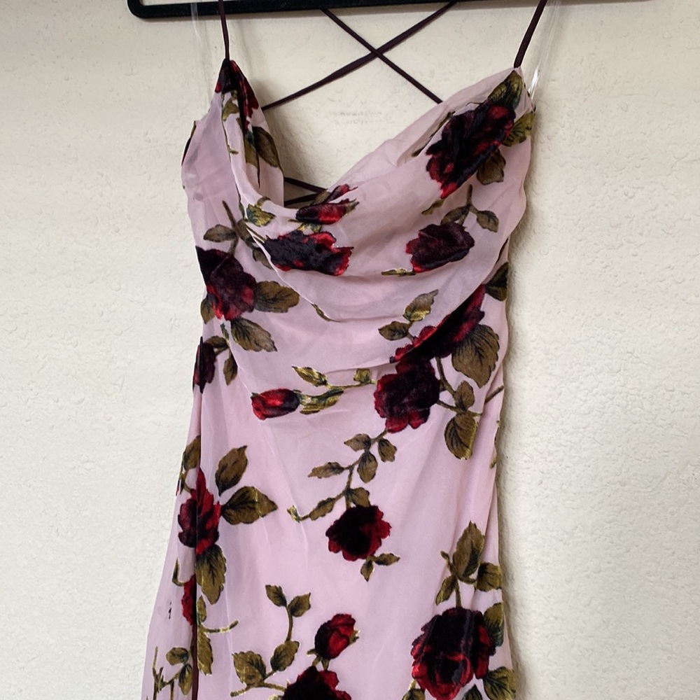 HOUSE OF CB 'Serena' Pink Devore Maxi Dress NWOT size M - Picture 7 of 16